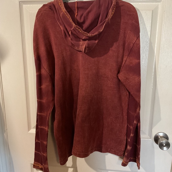 Boho Zip-Up Razor Cut Mineral Wash Tie-Dye Hoodie - Picture 6 of 7